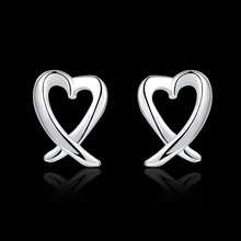 wholesale fashion for women stud earring silver cute jewelry wedding cross charms hot sale gift lovely noble E055 2024 - buy cheap