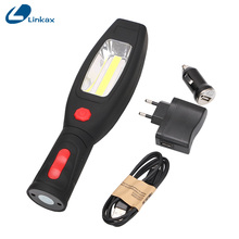 Магнитный крюк фонарик USB 2200mAh перезаряжаемый аккумулятор мощный COB рабочий свет осмотр аварийная лампа для кемпинга 2024 - купить недорого