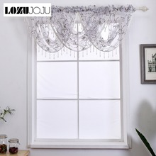 LOZUJOJU Home decor valance tulle drops plum flower pattern for living room windows rustic curtain simple pastoral design drop 2024 - buy cheap