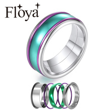 Anel de casamento de floya para mulheres, anel feminino, bijuteria, vintage, coquetel, várias cores, caixa grátis 2024 - compre barato