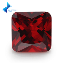 Size 3*3~10x10mm Square Octangle Shape Princess Cut 5A Garnet Color CZ Stone Synthetic Gems Cubic Zirconia 2024 - buy cheap