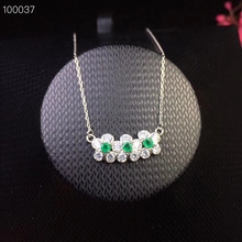 natural green emerald Pendant natural gemstone pendant necklace S925 silver Elegant lovely Flower row girl gift fine jewelery 2024 - buy cheap