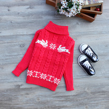 Рождественский свитер для мальчиков и девочек с изображением оленя, красного цвета, с мультяшным рисунком, весна-осень 2018, Рождественская одежда, толстая зимняя одежда для маленьких мальчиков 2024 - купить недорого