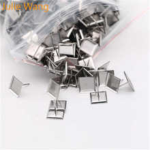 Julie Wang 50PCS Stainless Steel 10mm Square Stud Earring Cabochon Base Settings Blank Tray Earrings Jewelry Making Accessory 2024 - buy cheap