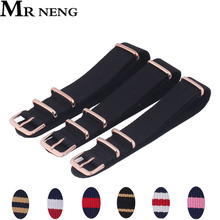 MR NENG Watchband 18 20MM 22mm nato strap Rose gold buckle nato straps Watch band watch strap 9colors Choose strap on for  hours 2024 - buy cheap