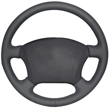 Dark Gray Natural Leather Car Steering Wheel Cover for Toyota Land Cruiser Prado 120 Land Cruiser 2003-2007 Tacoma 2005-2011 2024 - buy cheap