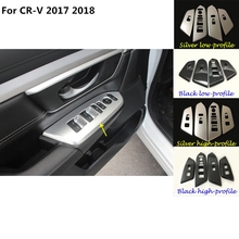 Car styling door Window glass inner panel Armrest Lift Switch Button trim frame panel part 4pcs For Honda CRV CR-V 2017 2018 2024 - buy cheap