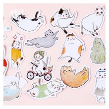 45 unids/set Kawaii gato gordo de la vida diaria de la etiqueta engomada de papel móvil cuarderno de recortes con pegatinas decorativas DIY pegatinas artesanales 2024 - compra barato