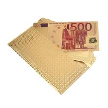 Античные позолоченные подарки в античном стиле 500 Банкноты евро коллекция памятные Примечания украшение поддельные деньги 24 K позолоченные евро 2024 - купить недорого