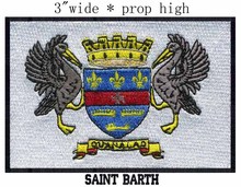 Сент-Бартелеми, флаг 3 "широкий вышивка патч для патчи для одежды железа/Швейные/Куадрос bordados a mano 2024 - купить недорого