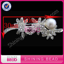 50pcs/lot+30*60mm+Elegant rhinestone brooches with pearl,pearl brooch,good quality rhinestone brooch 2024 - купить недорого