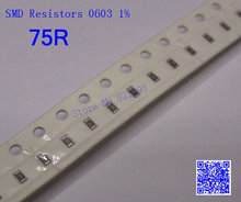 SMD Резисторы 0603 75R 75 ом 1/10 Вт 1% Чип Резисторы 2024 - купить недорого