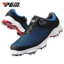 Pgm уличная Мужская обувь для гольфа мужские водонепроницаемые дышащие кроссовки с вращающейся пряжкой Нескользящие шипы для гольфа Размер 39-44 XZ106 2024 - купить недорого