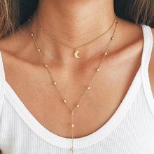 New Necklace Multilayer Moon Bead Chain Necklace Joker Gold Jewelry Wholesale Fashion Personality Necklace Chaussures Femme 2024 - buy cheap