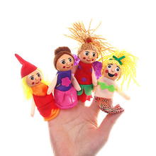 Fantoche de mão para crianças, fantoche de dedos para bebês, brinquedos educativos, história de contos de fadas, desenhos animados 2024 - compre barato