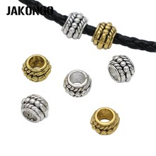 JAKONGO 25pcs Antique Gold Silver Color Round Spacer Beads for Jewelry Making Bracelet Accessories DIY Handmade Craft 8mm 2024 - buy cheap