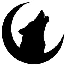 15*14.9CM Howling Wolf On The Crescent Classic Car Body Stickers Vinyl Car Styling Decorative Decal Black/Silver C9-1109 2024 - buy cheap