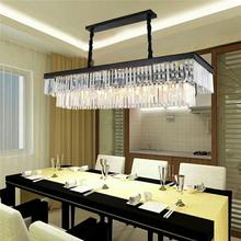 New Large E14 LED Crystal Luxury Rectangular Pendant Light Modern Creative Iron Lamps for Dining Room Foyer Free Shipping 2024 - buy cheap