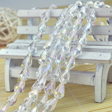 295pcs Clear White AB Glass Crystal Faceted Teardrop Beads 8x11mm Spacer Findings 2024 - buy cheap