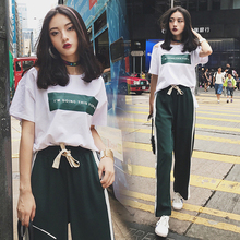 New Summer Women Tracksuit Casual Two Pieces Set Korean Clothes Womens Sport Suit Sweatshirt Side Stripe Pants Sets Streetwear 2024 - buy cheap