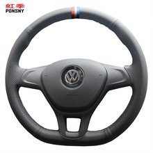 PONSNY Artificial Leather Car Steering Wheel Covers for Volkswagen VW Golf 7 Mk7 New Polo 2014 2015 2016 2017 2024 - buy cheap