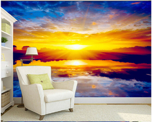 Papel DE pared personalizado para decoración del hogar, Grandes murales 3d, paisaje DE atardecer para el dormitorio, sala DE estar, TV 2024 - compra barato