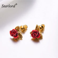 Dainty Rose Stud Earring Gold/Silver/Rose Gold Color Flower Jewelry Cute Flower Earrings For Women/Girls E2831 2024 - buy cheap