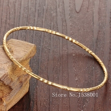 Carved  Plain  Yellow Gold Filled Womens Bangle Unopenable 60mm 2024 - buy cheap