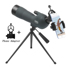 Observação de pássaro monóculo 20-60x60, luneta com zoom, adaptador universal de celular, visão noturna, à prova d'água, caça, telescópio 2024 - compre barato
