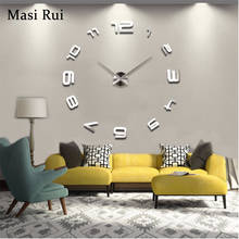 Home Decorations! Big Mirror Wall Clock Modern Design Large Decorative Black Clocks Wall Watch Wall Stickers, Unique Gift, 2024 - buy cheap
