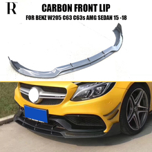 B estilo fibra de carbono parachoques delantero mentón labio para Benz W205 sedán S205 carro C205 Coupe C63 C63s 2015 - 2020 2024 - compra barato