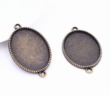 New Fashion 10pcs 18x25mm Inner Size Antique Bronze Plated Connector Style Cabochon Base Cameo Setting Charms Pendant-A4-29 2024 - buy cheap