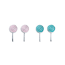 Женские серьги-гвоздики с леденцом XIYANIKE, милые серьги в форме конфет розового и синего цвета, серьги в форме конфет, новая бижутерия 2024 - купить недорого