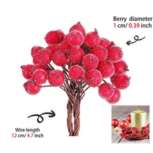 Decorativo mini natal fosco artificial baga vívida vermelho holly berry holly bagas decoração de casa guirlanda nova bonita 2024 - compre barato