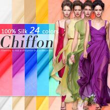 Silk Chiffon Fabric Dress Blue Hot DIY Patchwork Textile Black White Chiffon Fashion  Material  (1 meter) 2024 - buy cheap