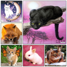 5D DIY Diamond Painting Animal Cross Stitch Black Panther Moon Cat Needlework Home Decorative Full Diamond Embroidery Mosaic 2024 - buy cheap