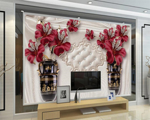 Beibehang-papel tapiz personalizado 3D para sala de estar, dormitorio, TV, joyería europea, Fondo de flores, mural, paredes, 3 d 2024 - compra barato