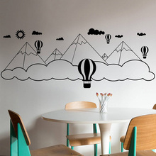 Decoración de habitación de bebé para niños, globo, nubes de montaña, pegatina de pared, Mural de belleza Natural, pegatinas de moda para habitación de niños W196 2024 - compra barato