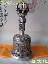 Sino de prata com revestimento de bronze budista, face de buda dorje, símbolo da sorte tibetano, 38cm, decoração de cobre real, bronze ae1024 2024 - compre barato