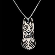 Women's Metal Animal Necklaces Lovers Boxer Dog Pendant Necklaces Drop Shipping 2024 - buy cheap