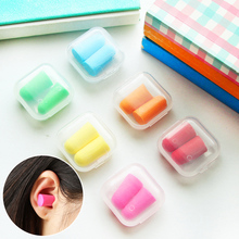 1Pair Candy Color Travel Sleep Noise Prevention Earplugs Noise Reduction For Travel Sleeping Soft Foam Ear Plugs 2024 - buy cheap