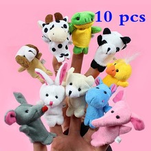 10Pcs Biological Animal Finger Puppet Plush Toys Child Baby Favor Dolls Tell Story Props Cute Cartoon Animal Doll Kids Toys 2024 - buy cheap