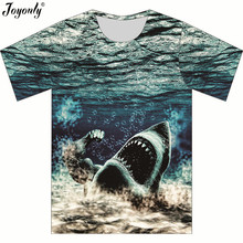 Joyonly-camiseta infantil, manga curta, estampa de animais, tubarão, mar, impressão 3d, roupas para crianças, verão 2019 2024 - compre barato