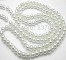 Cuentas redondas blancas de 6mm, perlas brillantes a granel, funda para teléfono, Diseño Artesanal, decoración, suministro, accesorios de joyería, 1200 Uds. 2024 - compra barato