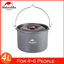 Naturehike Outdoor Hanging Camping Pot With Lid Ultralight For 4~6 People Camping Hiking Backpacking Picnic Campfire Cooking 2024 - buy cheap