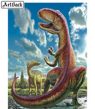 Полностью квадратная/круглая Алмазная картина Динозавр Дракон 3d Мозаика Алмазная вышивка Животное украшение для дома картина подарок 2024 - купить недорого