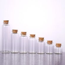Garrafa de vidro com cortiça transparente, mini frascos de vidro vazios para garrafa jarra de alimentos 20 tamanhos 10/15/20/25/30/40/55ml 2024 - compre barato