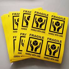2000pcs 6x8cm FRAGILE HANDLE WITH CARE yellow black color Self-adhesive Shipping Label Sticker, Item No. SS24 2024 - купить недорого