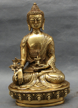 song voge gem S2927 8" Tibet Brass Buddhist Dragon Head Shakyamuni Sakyamuni Medicine Buddha Statue 2024 - buy cheap