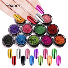 Fexport Nail Mirror Glitter Powder Metallic Color Nail Art Gel Polishing Chrome Flakes Pigment Dust Decorations Manicure 0.5g 2024 - buy cheap
